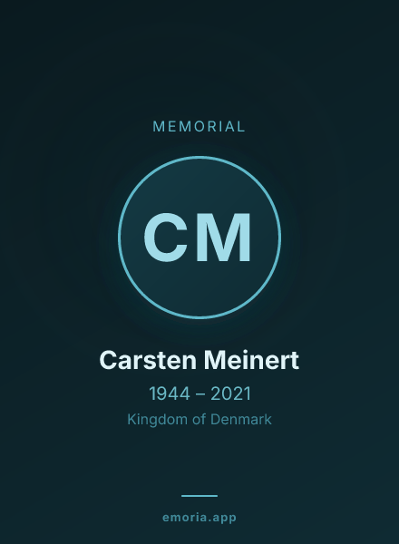 Memorial portrait of Carsten Meinert