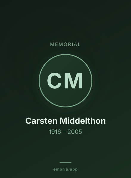 Memorial portrait of Carsten Middelthon
