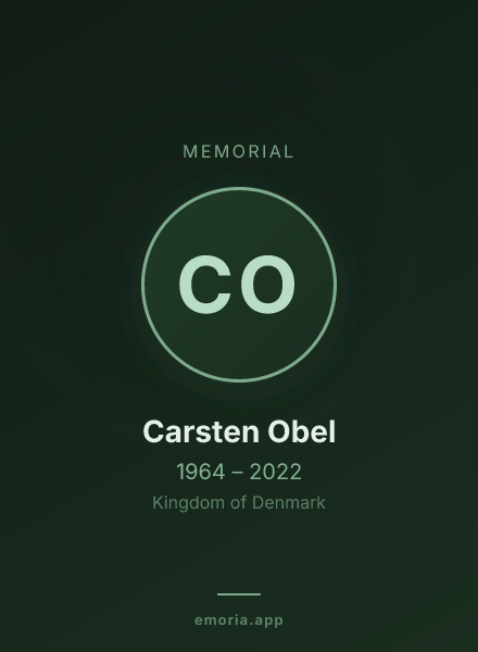 Memorial portrait of Carsten Obel