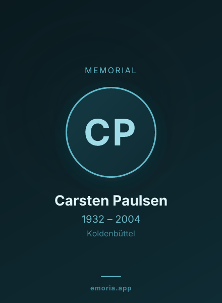 Memorial portrait of Carsten Paulsen