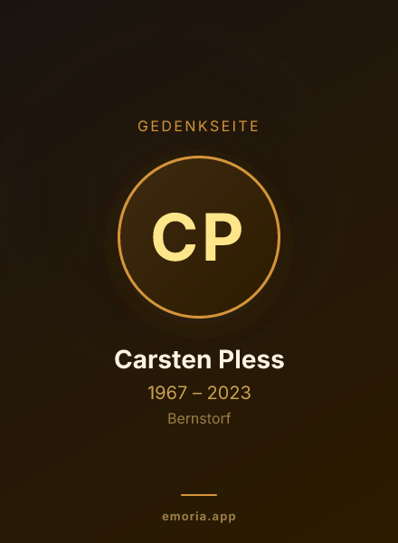 Gedenkportrait von Carsten Pless