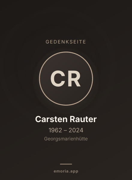 Gedenkportrait von Carsten Rauter