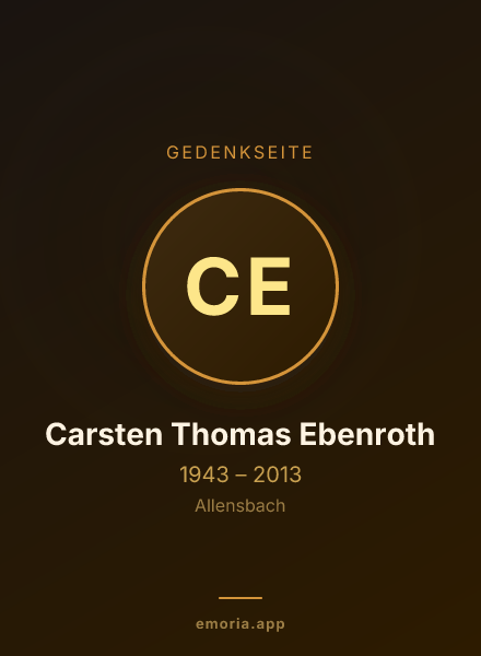 Gedenkportrait von Carsten Thomas Ebenroth