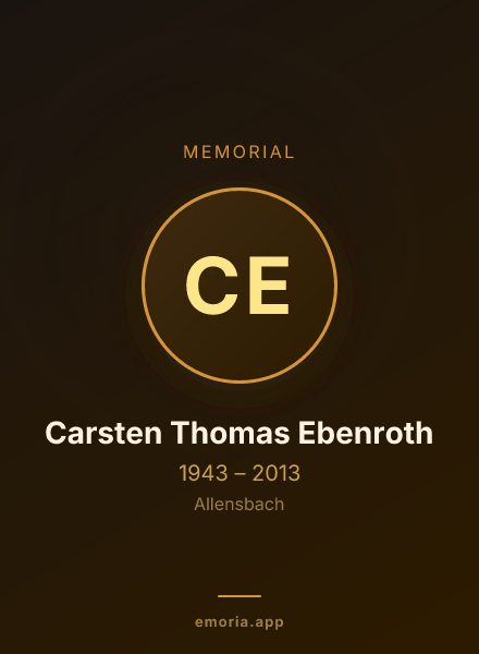 Memorial portrait of Carsten Thomas Ebenroth