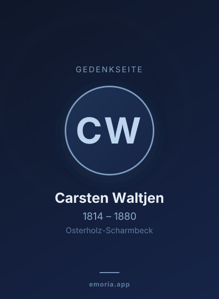 Gedenkportrait von Carsten Waltjen