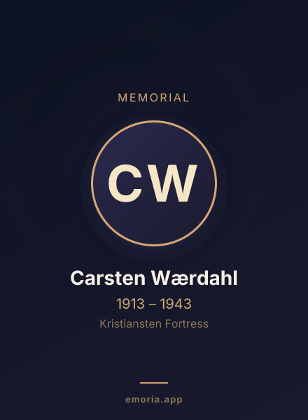 Memorial portrait of Carsten Wærdahl