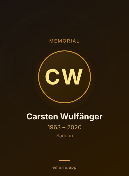 Memorial portrait of Carsten Wulfänger