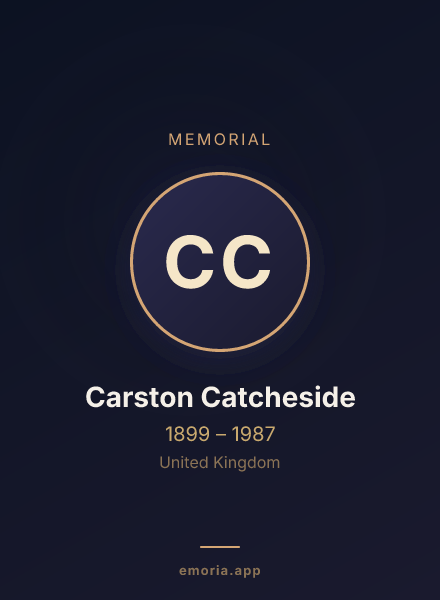 Memorial portrait of Carston Catcheside