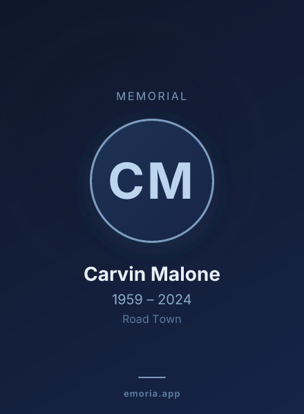 Memorial portrait of Carvin Malone