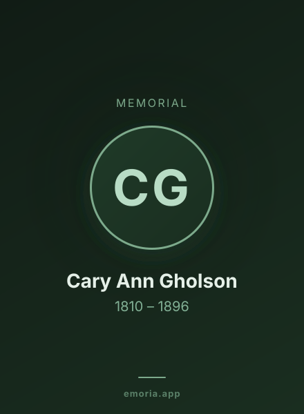 Memorial portrait of Cary Ann Gholson