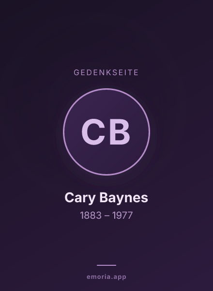 Gedenkportrait von Cary Baynes