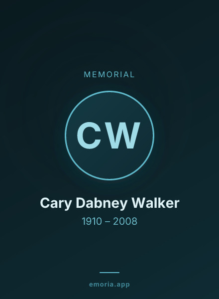 Memorial portrait of Cary Dabney Walker