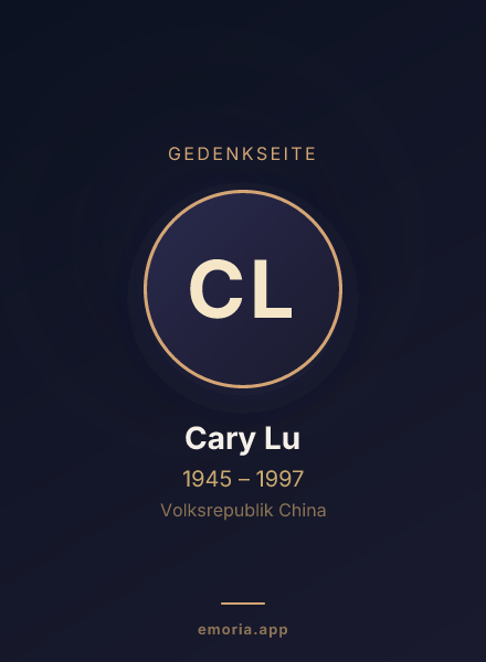 Gedenkportrait von Cary Lu