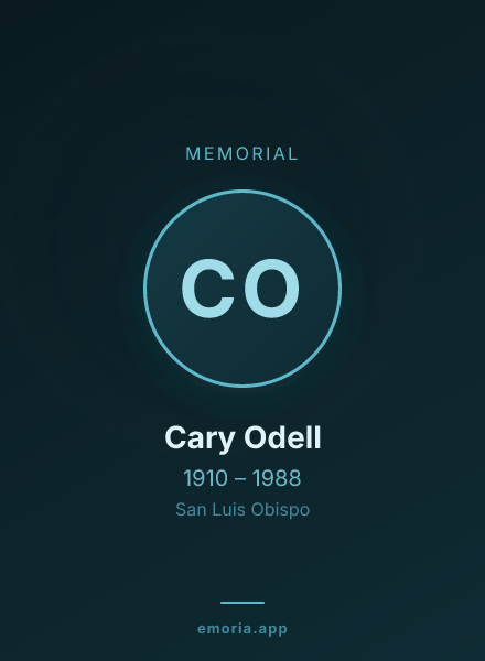 Memorial portrait of Cary Odell