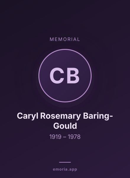 Memorial portrait of Caryl Rosemary Baring-Gould