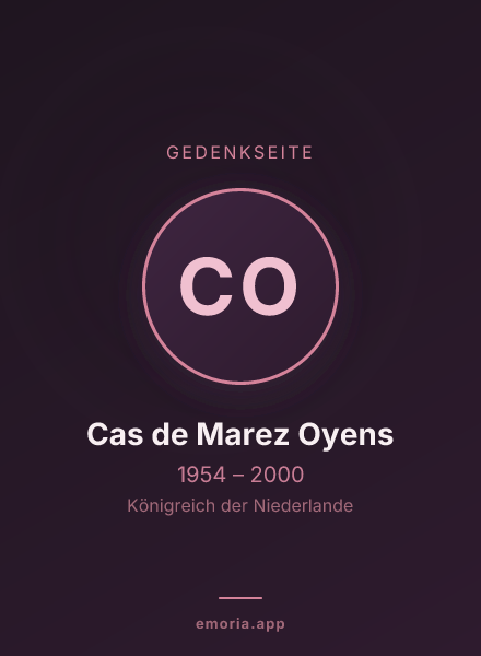 Gedenkportrait von Cas de Marez Oyens