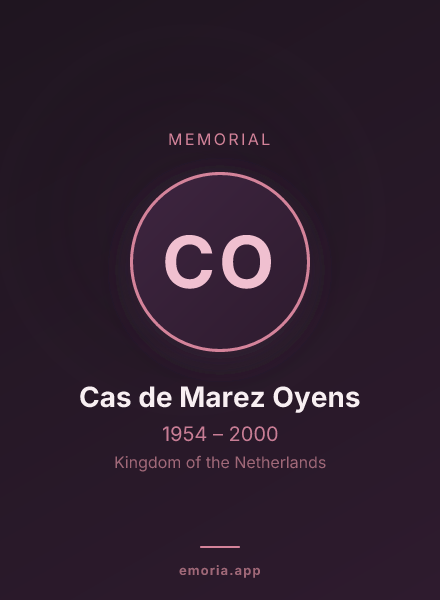 Memorial portrait of Cas de Marez Oyens