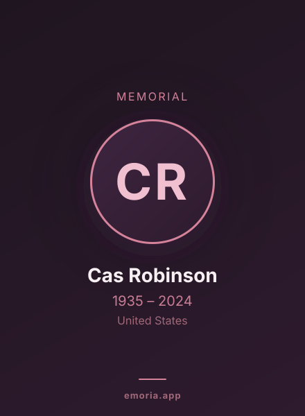 Memorial portrait of Cas Robinson