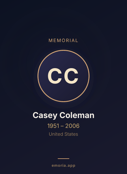 Memorial portrait of Casey Coleman