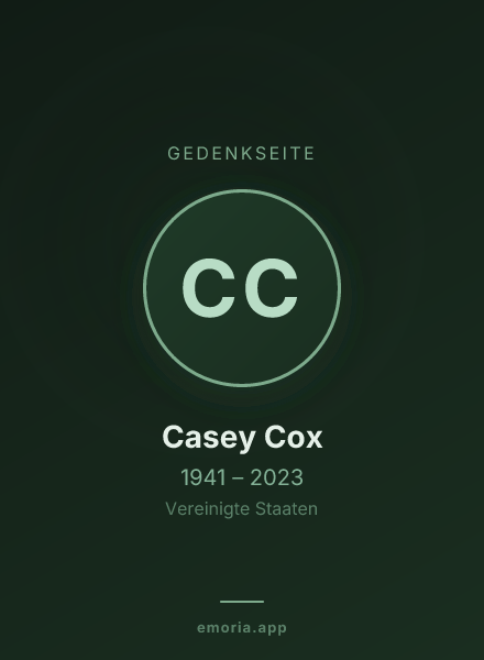 Gedenkportrait von Casey Cox