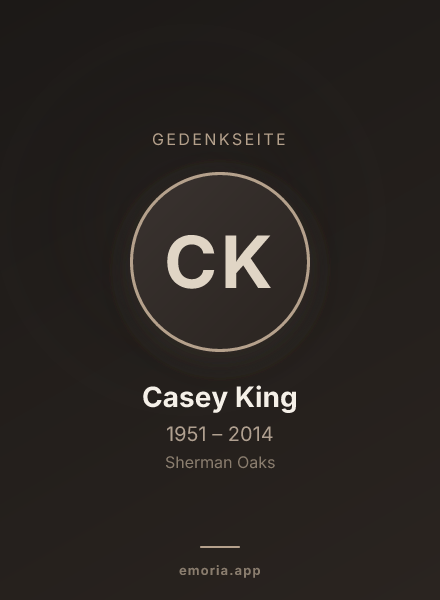 Gedenkportrait von Casey King
