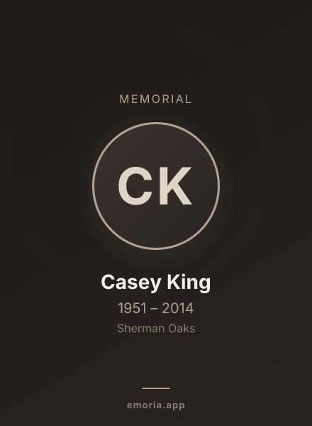 Memorial portrait of Casey King