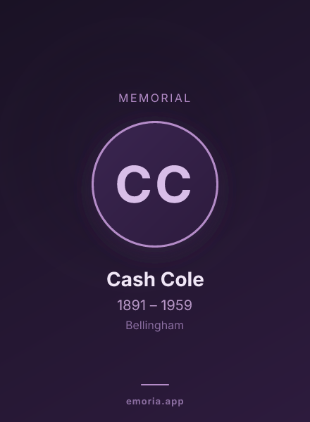 Memorial portrait of Cash Cole