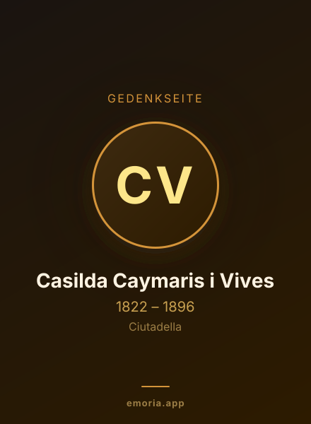 Gedenkportrait von Casilda Caymaris i Vives
