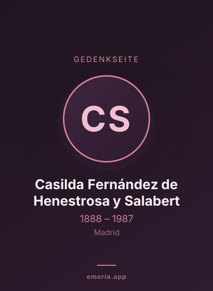 Gedenkportrait von Casilda Fernández de Henestrosa y Salabert