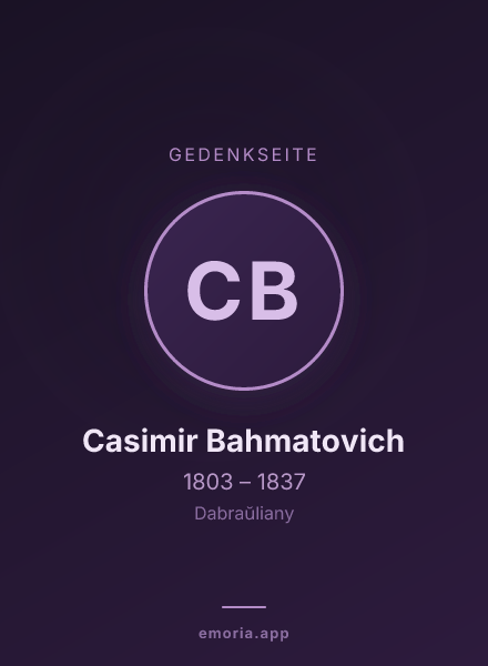 Gedenkportrait von Casimir Bahmatovich