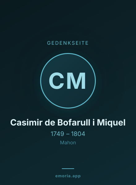 Gedenkportrait von Casimir de Bofarull i Miquel