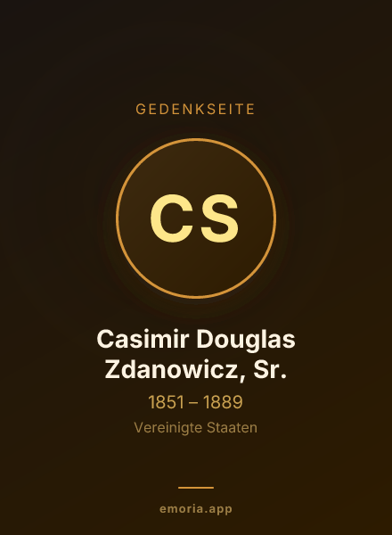 Gedenkportrait von Casimir Douglas Zdanowicz, Sr.