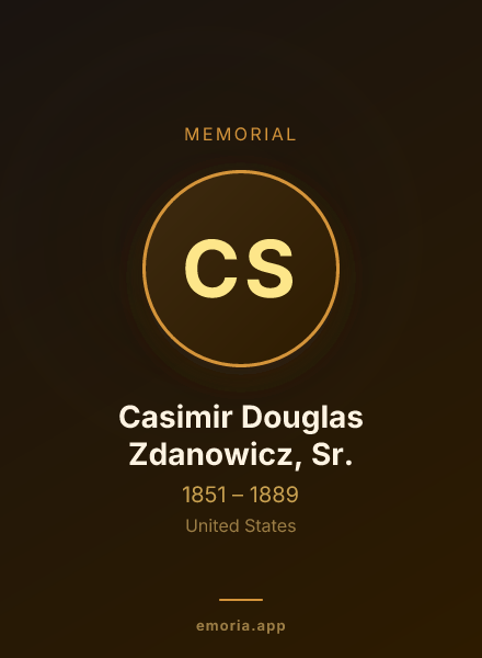 Memorial portrait of Casimir Douglas Zdanowicz, Sr.