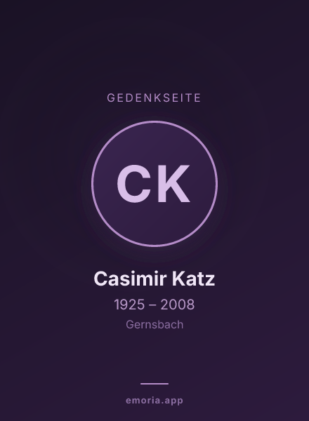 Gedenkportrait von Casimir Katz