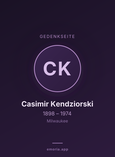 Gedenkportrait von Casimir Kendziorski