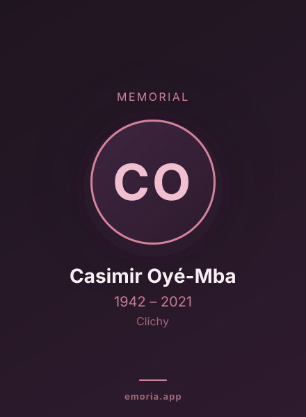 Memorial portrait of Casimir Oyé-Mba