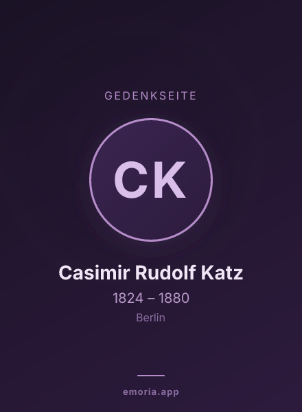 Gedenkportrait von Casimir Rudolf Katz