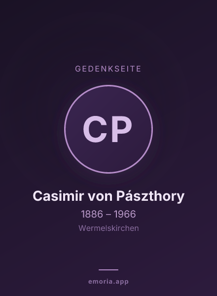 Gedenkportrait von Casimir von Pászthory