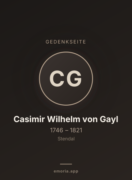 Gedenkportrait von Casimir Wilhelm von Gayl