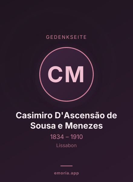 Gedenkportrait von Casimiro D'Ascensão de Sousa e Menezes