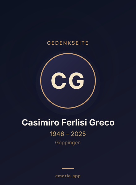 Gedenkportrait von Casimiro Ferlisi Greco
