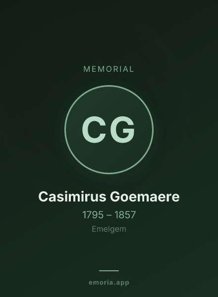 Memorial portrait of Casimirus Goemaere