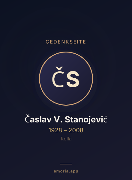 Gedenkportrait von Časlav V. Stanojević