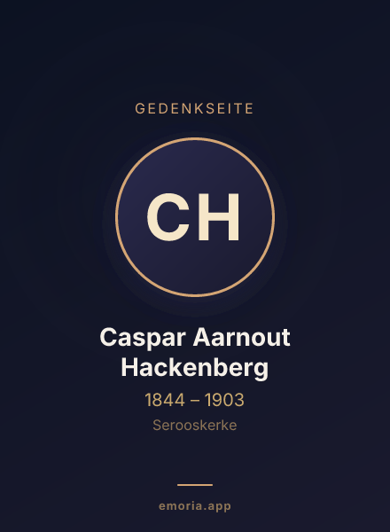 Gedenkportrait von Caspar Aarnout Hackenberg