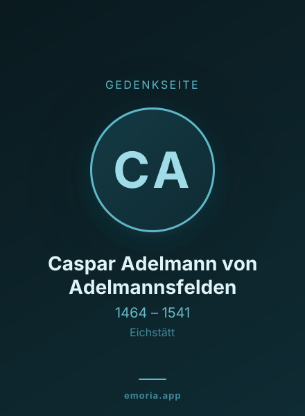 Gedenkportrait von Caspar Adelmann von Adelmannsfelden