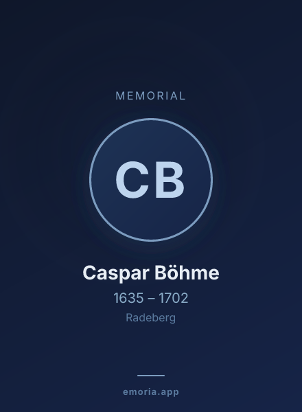 Memorial portrait of Caspar Böhme