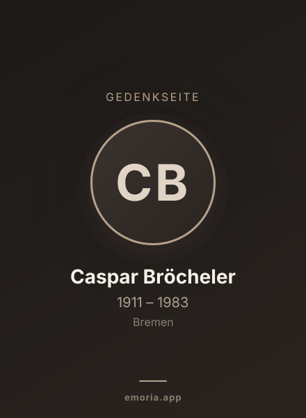 Gedenkportrait von Caspar Bröcheler