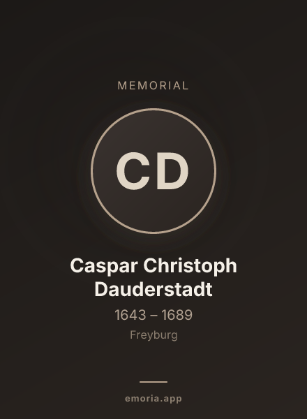 Memorial portrait of Caspar Christoph Dauderstadt
