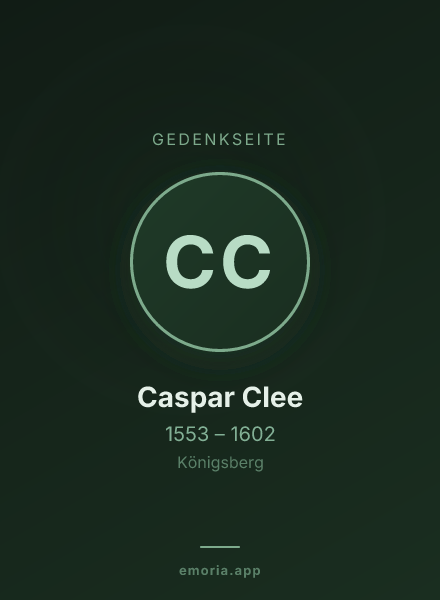 Gedenkportrait von Caspar Clee