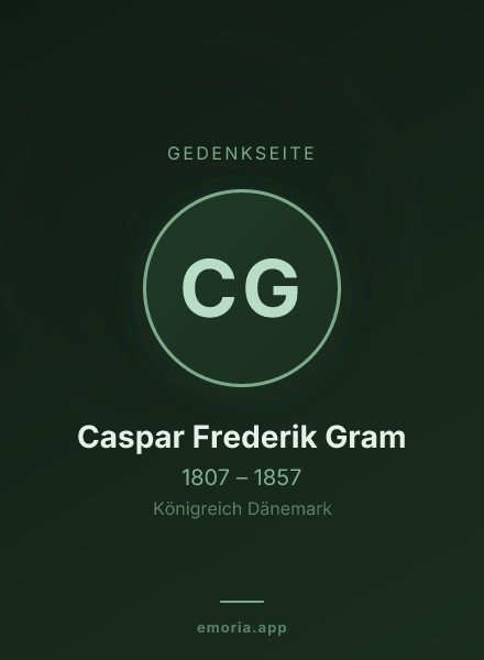 Gedenkportrait von Caspar Frederik Gram